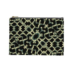 Dark Interlace Motif Mosaic Pattern Cosmetic Bag (large) by dflcprintsclothing