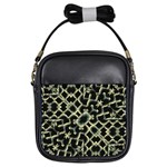 Dark Interlace Motif Mosaic Pattern Girls Sling Bag Front