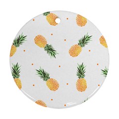 Pineapple Pattern Round Ornament (two Sides) by goljakoff