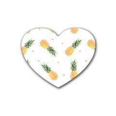 Pineapple Pattern Rubber Coaster (heart)  by goljakoff