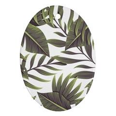 Tropical Leaves Oval Ornament (two Sides) by goljakoff