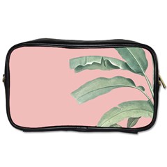 Palm Leaf On Pink Toiletries Bag (one Side) by goljakoff