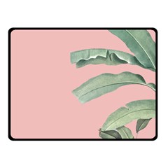 Palm Leaf On Pink Fleece Blanket (small) by goljakoff