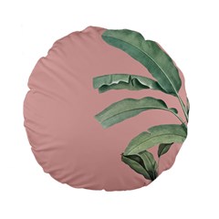 Palm Leaf On Pink Standard 15  Premium Flano Round Cushions by goljakoff