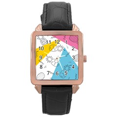 Modern Pineapples Rose Gold Leather Watch  by goljakoff