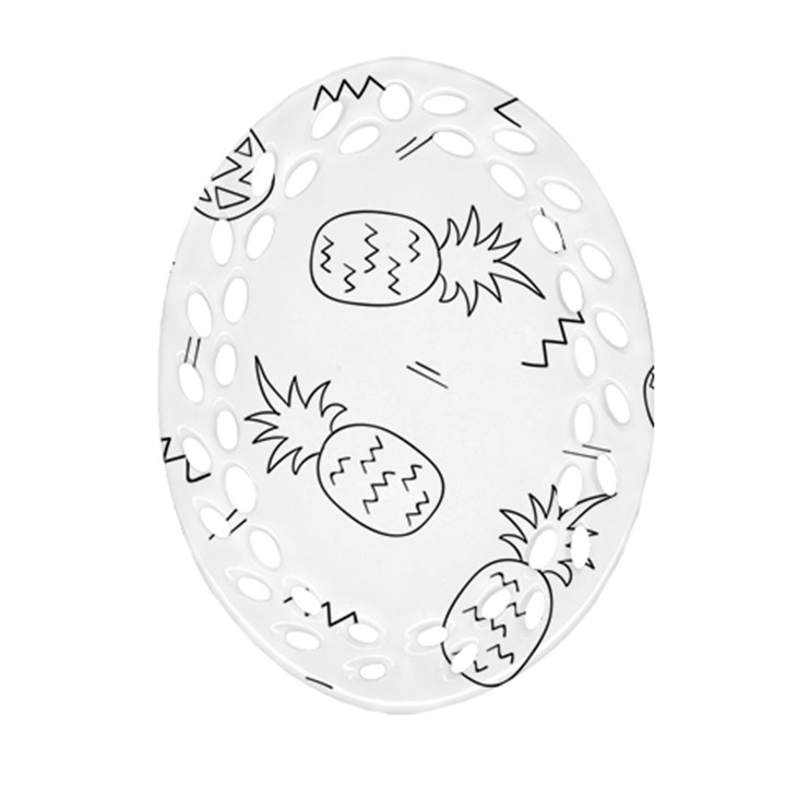 Pineapples Oval Filigree Ornament (Two Sides)