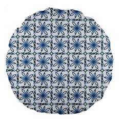 Azulejo style blue tiles Large 18  Premium Round Cushions