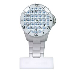 Azulejo Style Blue Tiles Plastic Nurses Watch by MintanArt