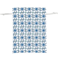 Azulejo Style Blue Tiles  Lightweight Drawstring Pouch (xl) by MintanArt