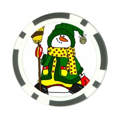 Christmas Snowman  Poker Chip Card Guard by IIPhotographyAndDesigns