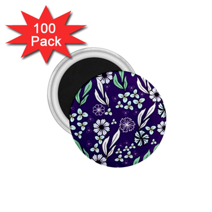 Floral blue pattern  1.75  Magnets (100 pack) 