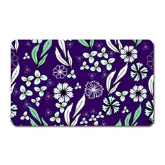 Floral Blue Pattern  Magnet (rectangular)