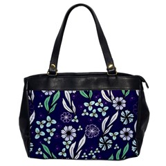 Floral Blue Pattern  Oversize Office Handbag by MintanArt