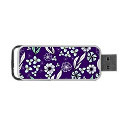 Floral Blue Pattern  Portable Usb Flash (two Sides)