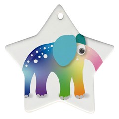 Illustrations Elephant Colorful Pachyderm Ornament (star) by HermanTelo