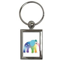 Illustrations Elephant Colorful Pachyderm Key Chain (rectangle) by HermanTelo