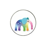 Illustrations Elephant Colorful Pachyderm Hat Clip Ball Marker (10 pack) Front