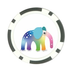 Illustrations Elephant Colorful Pachyderm Poker Chip Card Guard (10 Pack) by HermanTelo