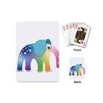 Illustrations Elephant Colorful Pachyderm Playing Cards Single Design (Mini) Back