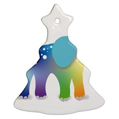 Illustrations Elephant Colorful Pachyderm Christmas Tree Ornament (two Sides) by HermanTelo