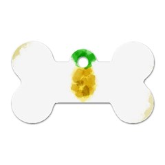 Pineapple Fruit Watercolor Painted Dog Tag Bone (one Side) by Mariart