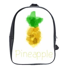 Pineapple Fruit Watercolor Painted School Bag (large)