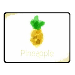 Pineapple Fruit Watercolor Painted Double Sided Fleece Blanket (small) 