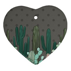 Cactus Plant Green Nature Cacti Ornament (heart)
