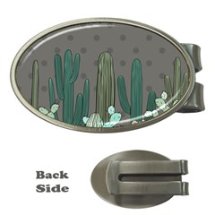 Cactus Plant Green Nature Cacti Money Clips (oval)  by Mariart