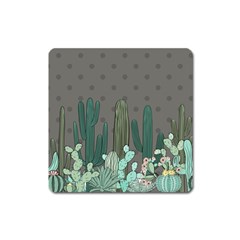 Cactus Plant Green Nature Cacti Square Magnet