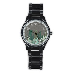 Cactus Plant Green Nature Cacti Stainless Steel Round Watch