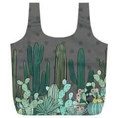 Cactus Plant Green Nature Cacti Full Print Recycle Bag (xl)