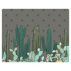 Cactus Plant Green Nature Cacti Double Sided Flano Blanket (medium)  by Mariart