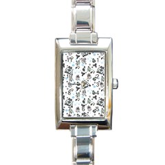 Winter story patern Rectangle Italian Charm Watch