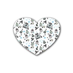 Winter story patern Heart Coaster (4 pack) 