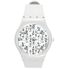 Winter story patern Round Plastic Sport Watch (M)