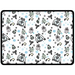 Winter story patern Double Sided Fleece Blanket (Large) 