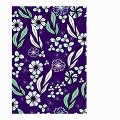 Floral Blue Pattern  Small Garden Flag (two Sides) by MintanArt