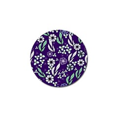 Floral Blue Pattern  Golf Ball Marker (4 Pack)