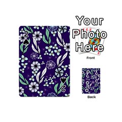 Floral Blue Pattern  Playing Cards 54 Designs (mini) by MintanArt