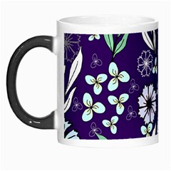 Floral Blue Pattern  Morph Mugs by MintanArt