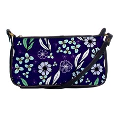 Floral Blue Pattern  Shoulder Clutch Bag by MintanArt