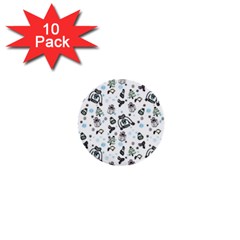 Winter Story Patern 1  Mini Buttons (10 Pack)  by MintanArt