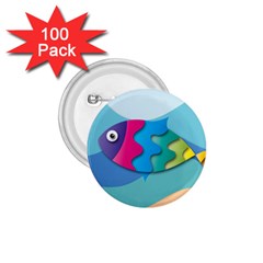 Illustrations Fish Sea Summer Colorful Rainbow 1 75  Buttons (100 Pack)  by HermanTelo