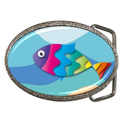 Illustrations Fish Sea Summer Colorful Rainbow Belt Buckles by HermanTelo