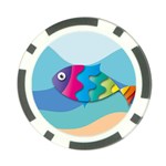 Illustrations Fish Sea Summer Colorful Rainbow Poker Chip Card Guard Back