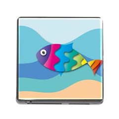 Illustrations Fish Sea Summer Colorful Rainbow Memory Card Reader (square 5 Slot) by HermanTelo