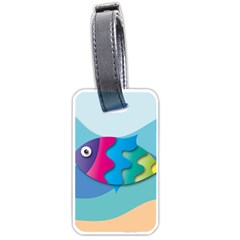 Illustrations Fish Sea Summer Colorful Rainbow Luggage Tag (one Side) by HermanTelo