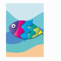 Illustrations Fish Sea Summer Colorful Rainbow Large Garden Flag (two Sides) by HermanTelo