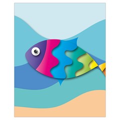 Illustrations Fish Sea Summer Colorful Rainbow Drawstring Bag (small)